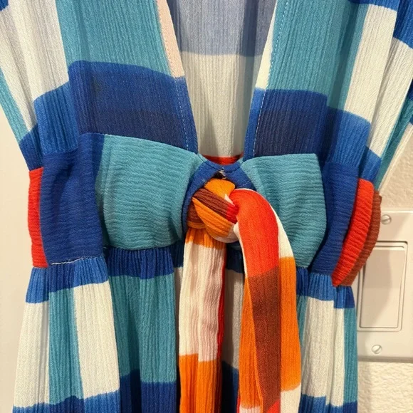 NWOT Mara Hoffman Swim Katinka Weave Colorful Plaid Maximalist Maxi Dress Sz S - Picture 4 of 15